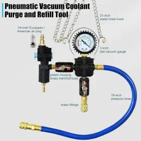 Ad10101rd Adafirst Vacuum Coolant Refill Tool With Gauge Adapter Hoses For Automotive Use #2