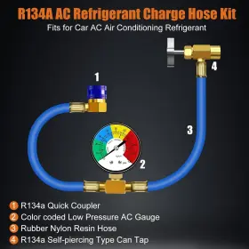 Ad10415cn1 Adafirst Ac R134a Recharge Hose With Gauge Kit Freon U Charge 100 Pounds Per Squ #2 Ad10415cn1 Adafirst Ac R134a Recharge Hose With Gauge Kit Freon U Charge 100 Pounds Per Squ #2