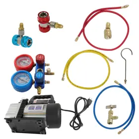 Wa3417084ur Aftermarket Ac Manifold Gauge Set Combo 3 Cfm Air Vacuum Pump Hvac R134a Kit A/c