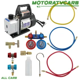 Mot3658696 All-carb 3 Cfm Air Vacuum Pump Ac Gauge Set Combo Hvac R134a Kit 5pa 1720 Rpm
