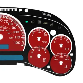 Allway 781108071184 Red Gauge Face Overlay Led Version Trans Temp Replacement For Gm Silverado Sierr #3