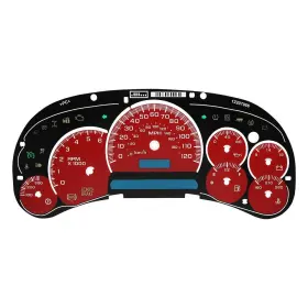 Allway 781108071184 Red Gauge Face Overlay Led Version Trans Temp Replacement For Gm Silverado Sierr