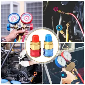 Nptc-qc12hl-1n Ameribox A/c R134a Quick Coupler Adapter Car High And Low Side Hvac Sae Male Flare Fitting #2 Nptc-qc12hl-1n Ameribox A/c R134a Quick Coupler Adapter Car High And Low Side Hvac Sae Male Flare Fitting #2