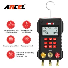 Ac3000 Ancel Hvac Vacuum Gauge Pressure Temperature Test Manifold Meter Refrigeration #2
