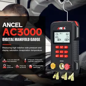 Ac3000 Ancel Hvac Vacuum Gauge Pressure Temperature Test Manifold Meter Refrigeration #3