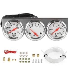 Ando Racing 715393847322 2 Inch 52 Mm 3 In1 Car Meter Triple Gauge Kit Water Temperature Oil Pressure G
