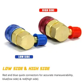 Ap82005kt Apeixoto Ac 134a Quick Coupler 1/4 Inch Sat Male Flare High Low Freon Mainfold Gauge R #3