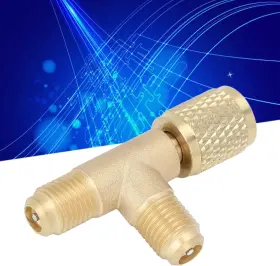 Aqur2020 Vgebyk6c Quick Coupler Tee Adapter Brass Vacuum Pump Core For R22 R12 R134 D #2