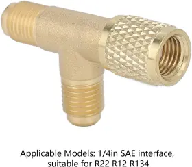 Aqur2020 Vgebyk6c Quick Coupler Tee Adapter Brass Vacuum Pump Core For R22 R12 R134 D #3