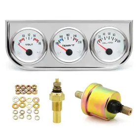 Ar-bl0002-2010f4 Artilaura 52mm Triple Gauge Set Volt Meter Water Temp Oil Pressure Dashboard 3