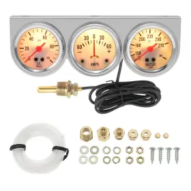 Ar-zj0002 Artilaura Triple Gauge Set Oil Pressure Amp Water Temp 3 In1 52mm 2inch Tripl