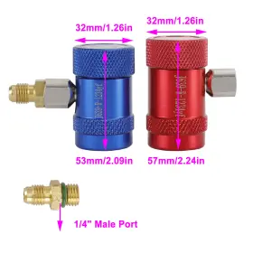 I025-a038 Artudatech Fit For 1/4 Inch Sae Refrigerant Connector Air Conditioner Replacement Adapter 2pcs #2