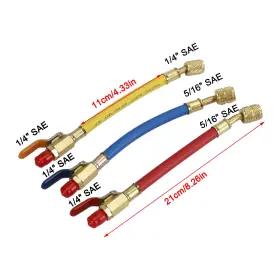 I025-a055 Artudatech 3pcs Charging Hose With Ball Valves For Refrigeration Air Condition Hvac #2