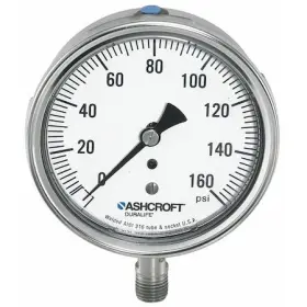 Ashcroft 251009swl02l15# Pressure Gauge To 15 Psi 1/4 In Mnpt Stainless