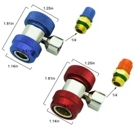 Aukuzi 011469655580 Adapter R134a Air Conditioning Adjustable Quick Coupler Adapters High Low Ac #2 Aukuzi 011469655580 Adapter R134a Air Conditioning Adjustable Quick Coupler Adapters High Low Ac #2