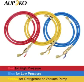 Aupoko 313091667619 Ac Refrigerant Charging Hose With Ball Valve 3-color 60 R410a Hvac Hoses Kit W #3