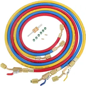 Aupoko 313091667619 Ac Refrigerant Charging Hose With Ball Valve 3-color 60 R410a Hvac Hoses Kit W