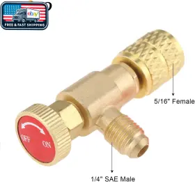 Aupoko 445050733707 R410a Refrigerant Charging Valve 1/4in Male To 5/16in Female Safety #3
