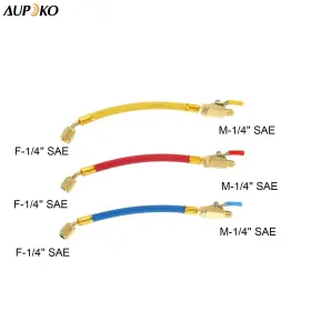 Aupoko 606034659889 R134a R410a R22 R12 Charging Hoses And Ball Valve Set Air Condition Refriger #2