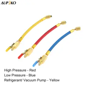 Aupoko 606034659889 R134a R410a R22 R12 Charging Hoses And Ball Valve Set Air Condition Refriger #3