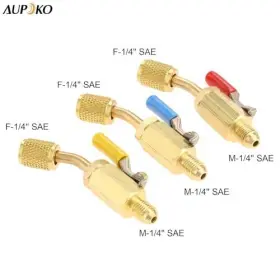 Aupoko 606034659902 Air Conditioning Refrigerant Angled Compact Ball Valve 1/4 Sae R410a #2