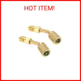 Aupoko 606034659926 R410a Adapter 5/16 Inch Sae Female Quick Couplers To 1/4 Male Flare 2 Pc 45 De Aupoko 606034659926 R410a Adapter 5/16 Inch Sae Female Quick Couplers To 1/4 Male Flare 2 Pc 45 De