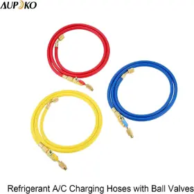 Aupoko 606034661004 Refrigerant A/c Charging Hoses With Ball Valves 3-color 60 Inch R410a Hvac 1/4 S #2 Aupoko 606034661004 Refrigerant A/c Charging Hoses With Ball Valves 3-color 60 Inch R410a Hvac 1/4 S #2