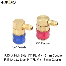 Aupoko 606034661226 R12 To R134a Conversion Quick Connect Coupler Kit High/low Side 90 Degree Ang #3