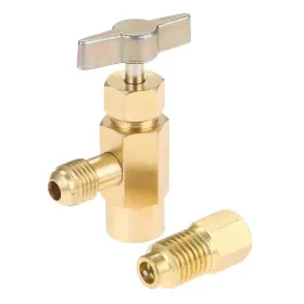 Aupoko 606034661318 R134a Self-sealing Can Tap With Tank Adapter 1/2 Acme To 1/4 Sae Re