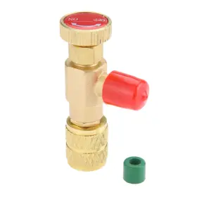 Aupoko 606034661394 R410a Refrigerant Charging Valve 1/4 Inch Male To 5/16 Female Safety Adapter Fl