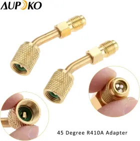 Sz100130055694rk Aupoko R410a Adapter 5/16 Inch Sae Female Quick Couplers To 1/4 Male Flare 2 Pc 45 De #3
