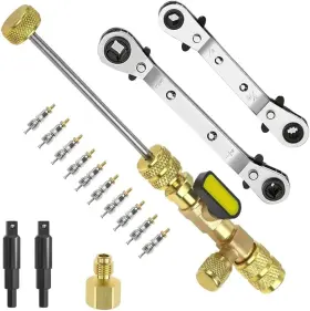 56465454e Ausfyyam Valve Core Remover Installer Tool And Hvac Service Wrench Set With Hex Bit Adapter