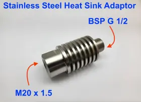 Poftm-heat-m20-bsp12 Autobahn88 Stainless Heat Sink Adaptor For High Temp Pressure Gauge Sensor M20 To Bsp G 1/2