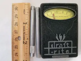 2685 Bacharach Vtg Draft-rite Gauge 2 Attachments Case Black Untested Original Box #2