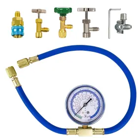 Bacoeng P0230fusa Kit De Manguera Recarga Freon Con Valvula Perforacion Lujo Pro