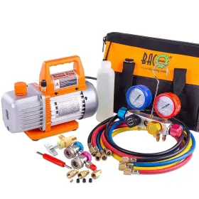 P0288fusa Bacoeng Ac Vacuum Pump And Gauge Set 4 Way Manifold Hvac Va