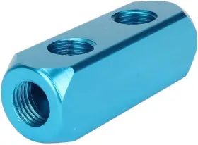 Beduan 1kl-03400-mbs 1/4 Inch 2 Way 5 Port Aluminum Air Hose Inline Ports Blue Sky