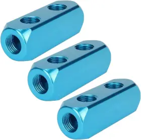 Beduan 1kl-03410-mbs 1/4 Inch 2 Way 5 Port Aluminum Air Hose Inline Ports Blue Sky
