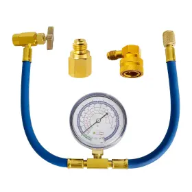 Belleone 758277586771 Charging Hose Refrigerator With Gauge R134a R 12 22 Freon Can Tap Quick Couple