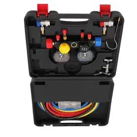 0qgkvp Bfo Ac Charging Manifold Set For R134a R22 R410a With 4 Color-coded Service Hoses
