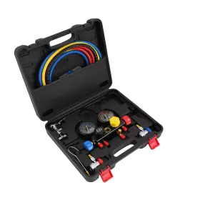 2r4j7t Bfo Ac Manifold Gauge System For R134a R22 R410a With Brass Adapters And Hose Set