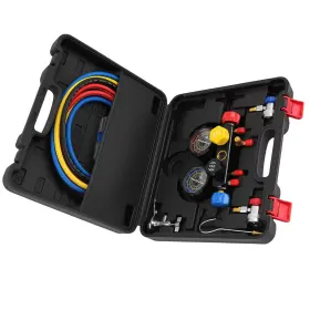 Bfo 6lmxbs Ac Charging Manifold Set For R134a R22 R410a With 4 Color-coded Service Hoses