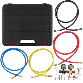 Bfo M7xfse 4-way Service Kit For R134a R22 R410a With Manifold Gauge And Brass Adapters