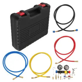 Z5a84k Bfo Ac Manifold Gauge Set 4-way Fit R134a R12 R410a Refrigeration Charging 14pcs