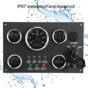 Bhdk 416680327567 Digital Gauge Cluster Set 52mm/82mm Water/oil/voltage With Voltmeter #3