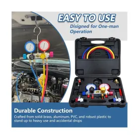 Lx-1110 Bicos 4 Way Ac Gauge Diagnostic Manifold Set For R410a R22 A134a Ref #3