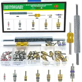 Bihyngair 976579300152 Car Air Conditioner Valve Core Assortment Kit 40pcs Ac Bihyngair 976579300152 Car Air Conditioner Valve Core Assortment Kit 40pcs Ac
