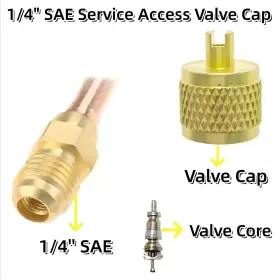Bihyngair 976579300329 Valve Core Remover Tool And Hvac Service Dual Size Sae 1/4&5/16 Port For R410a R22 #2