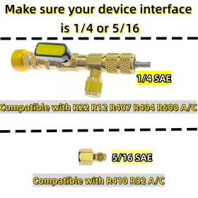 Bihyngair 976579300329 Valve Core Remover Tool And Hvac Service Dual Size Sae 1/4&5/16 Port For R410a R22 #3