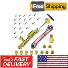 Bihyngair 976579300329 Valve Core Remover Tool And Hvac Service Dual Size Sae 1/4&5/16 Port For R410a R22
